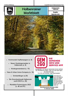 Halbenrainer Marktblatt September 2022